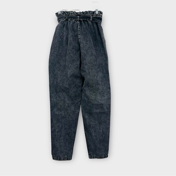 BB DAKOTA Wash & Learn Paperbag Waist Cropped Jeans in Washed Black Women’s SZ 0 - Picture 4 of 7